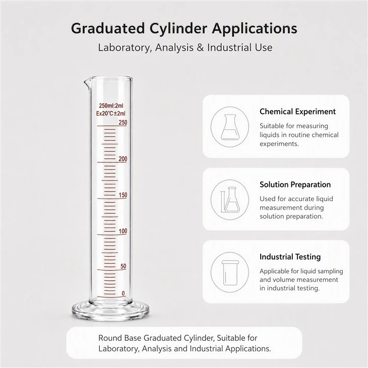 Glass Measuring Cylinder 250ml high quality