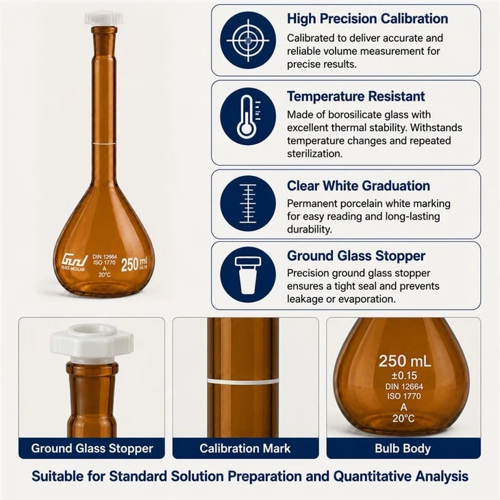 Volumetric Flasks Brown 1000ml high quality