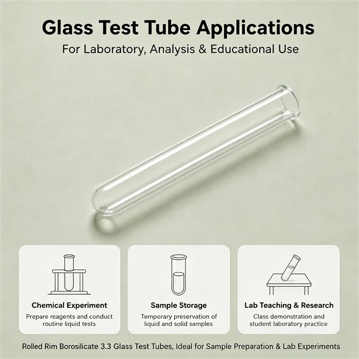 Beaded Rim Glass Test Tube high quality