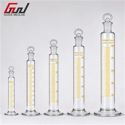 Glass Measuring Cylinder With Solid Glass Stopper