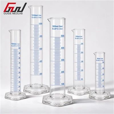 Hexagonal Base Glass Measuring Cylinder